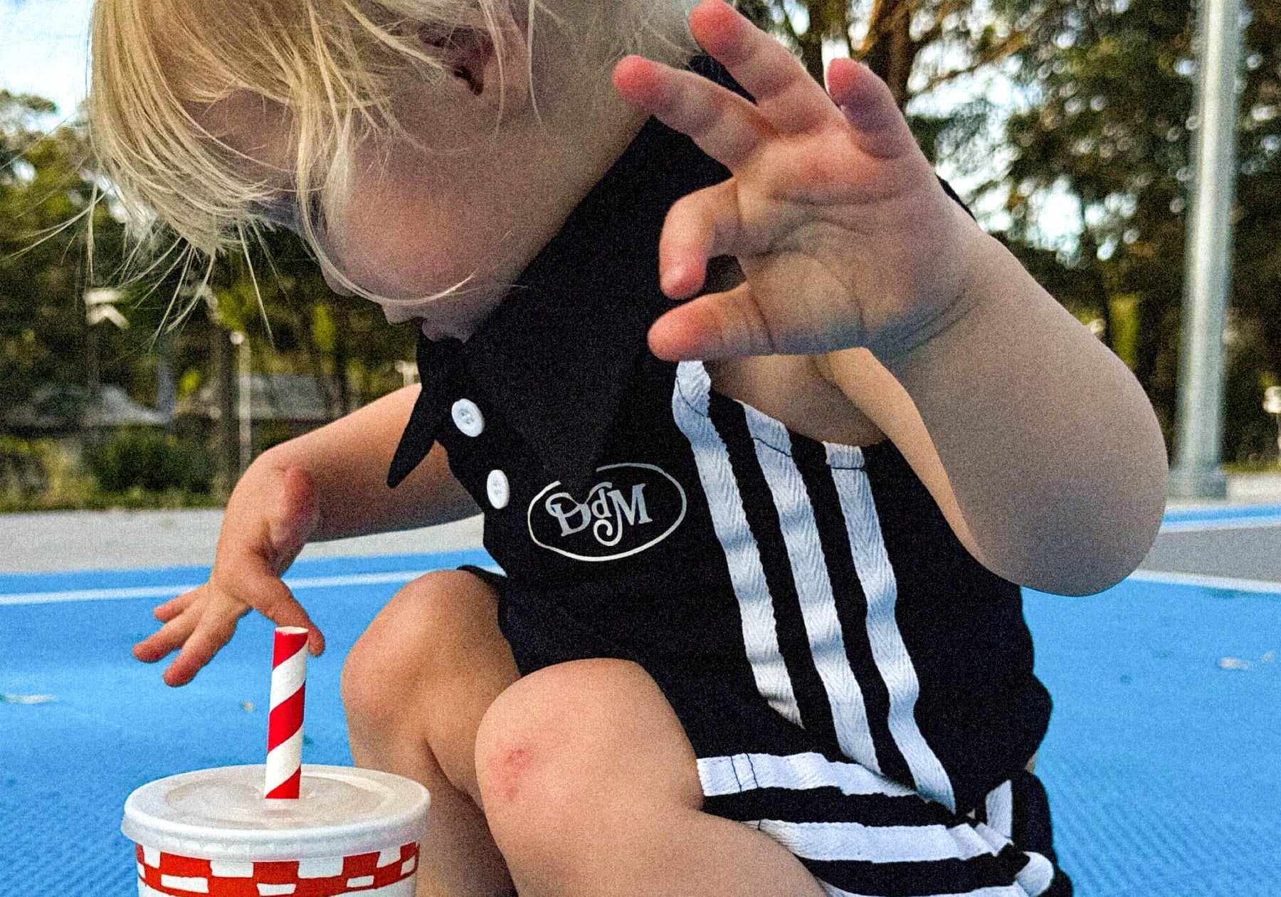 Court Set in Black — retro cotton kids set by Dad Dressed Me