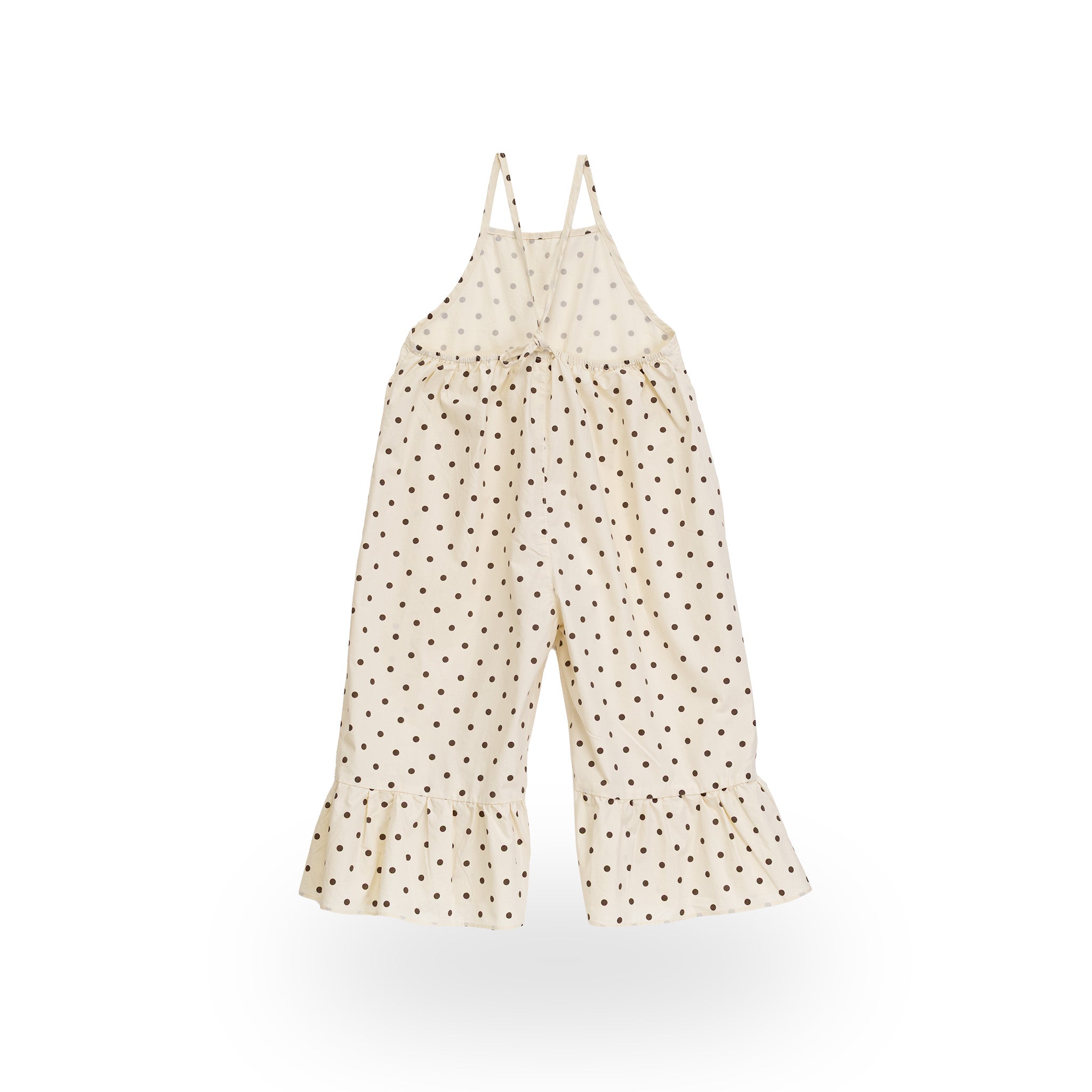 Daisy Dot Jumpsuit in cream with brown spots – back