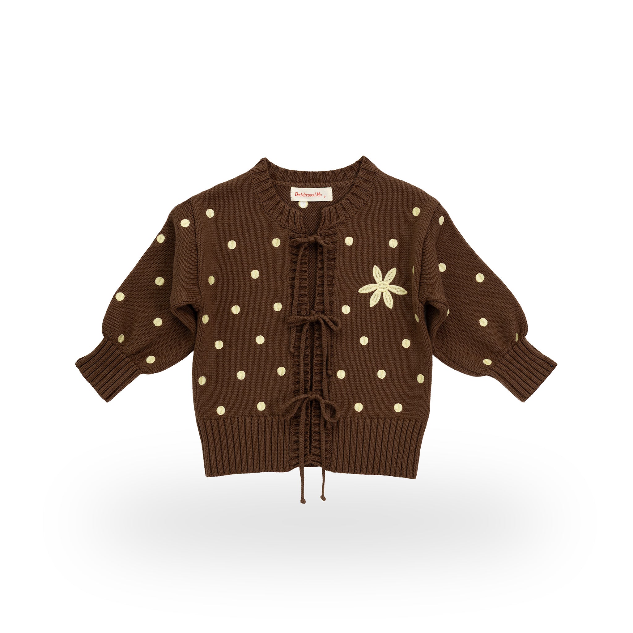 Honey Blossom Cardi in chocolate brown – front