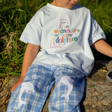 Blue dolphin print kids pants — Australian kidswear
