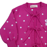 Kids pink tie cardi detail — Dad Dressed Me