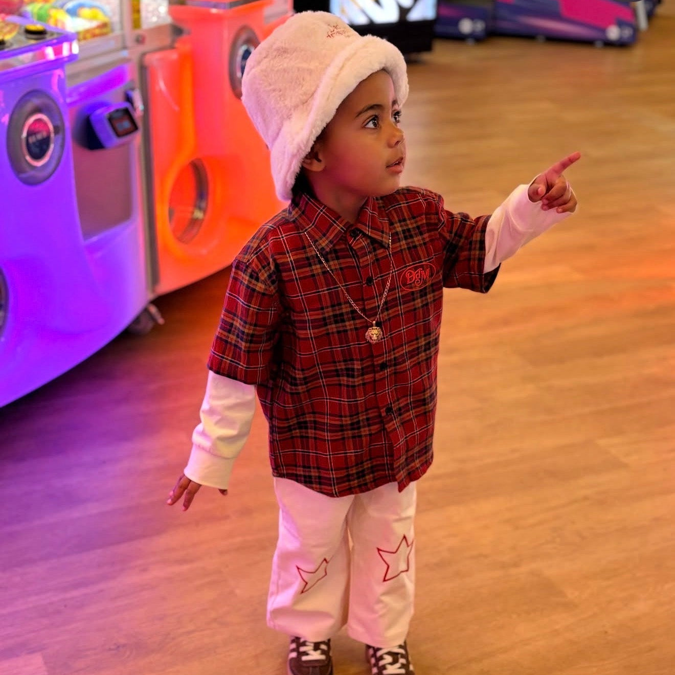 Red Check Weekender Shirt for kids — match the adult fit