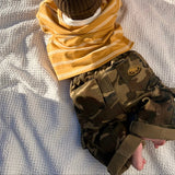 Garden Explorer Cargos laid flat with the Last Light Long Sleeve