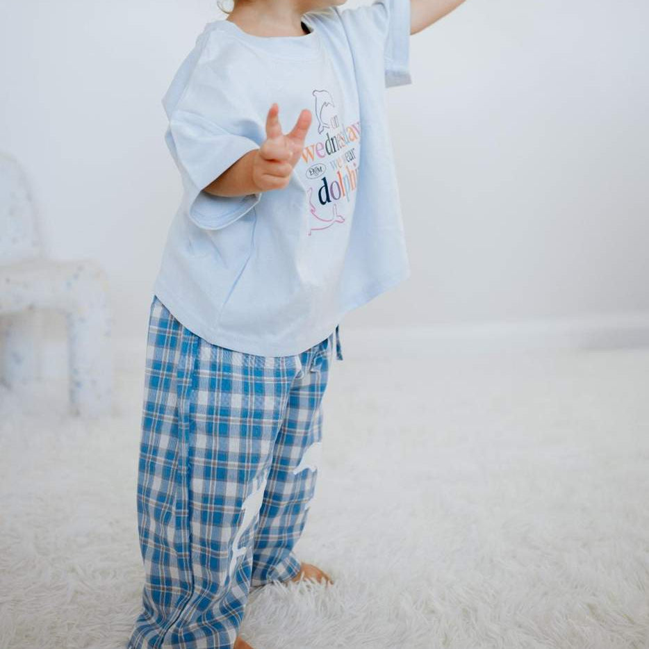 Little Dolphin Club pants detail — Dad Dressed Me